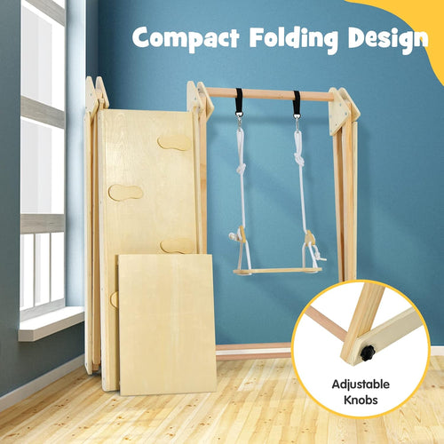 OLAKIDS Indoor Jungle Gym 4 in 1 Foldable Toddler Wooden Montessori Baby Climbing Toys
