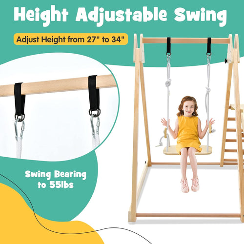 OLAKIDS Indoor Jungle Gym 4 in 1 Foldable Toddler Wooden Montessori Baby Climbing Toys