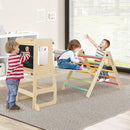 Olakids Pikler Triangle Set 8 in 1 Climbing Toys for Toddlers Foldable Wood Montessori Jungle Gym