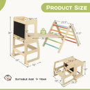 Olakids Pikler Triangle Set 8 in 1 Climbing Toys for Toddlers Foldable Wood Montessori Jungle Gym
