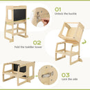 Olakids Pikler Triangle Set 8 in 1 Climbing Toys for Toddlers Foldable Wood Montessori Jungle Gym