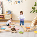OLAKIDS Wooden Balance Beam for Kids Toddler, Stepping Stones, 12 Piece Obstacle Course for Playroom Indoor Outdoor