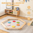 OLAKIDS Wooden Balance Beam for Kids Toddler, Stepping Stones, 12 Piece Obstacle Course for Playroom Indoor Outdoor
