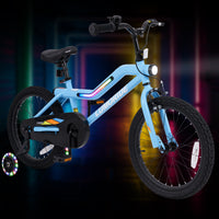 OLAKIDS Kids Bike with LED Lights & Training Wheels, Adjustable Bicycle for Toddlers