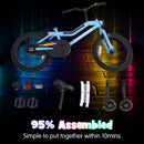 OLAKIDS Kids Bike with LED Lights & Training Wheels, Adjustable Bicycle for Toddlers