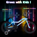 OLAKIDS Kids Bike with LED Lights & Training Wheels, Adjustable Bicycle for Toddlers