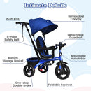 OLAKIDS Kids Tricycle, 6 in 1 Stroll Trike with Adjustable Push Handle Suitable for 10 Months to 5 Years