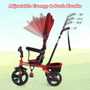 OLAKIDS Kids Tricycle, 6 in 1 Stroll Trike with Adjustable Push Handle Suitable for 10 Months to 5 Years