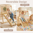 OLAKIDS 8 in 1 Wooden Montessori Indoor Jungle Gym with Swing, Slide, Ramp & Climbing Accessories