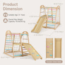 OLAKIDS 8 in 1 Wooden Montessori Indoor Jungle Gym with Swing, Slide, Ramp & Climbing Accessories