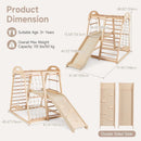 OLAKIDS 8 in 1 Wooden Montessori Indoor Jungle Gym with Swing, Slide, Ramp & Climbing Accessories