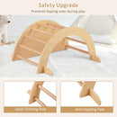 OLAKIDS Wooden Arch Climber Rocker with Soft Cushion, 6 in 1 Montessori Climbing Toys for Toddlers