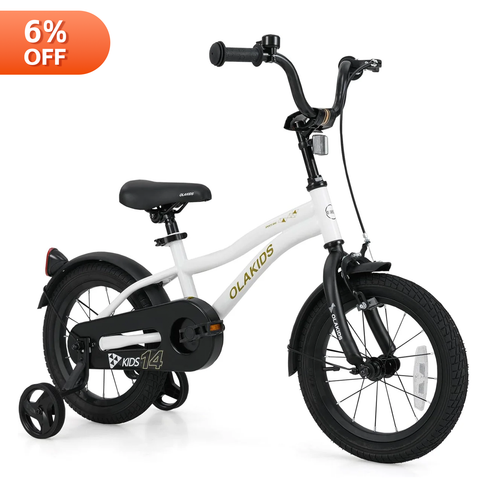 Olakids Kids Bike 12-18 Inch with Training Wheels, Dual Brakes, Adjustable Seat & Handlebar for Boys Girls
