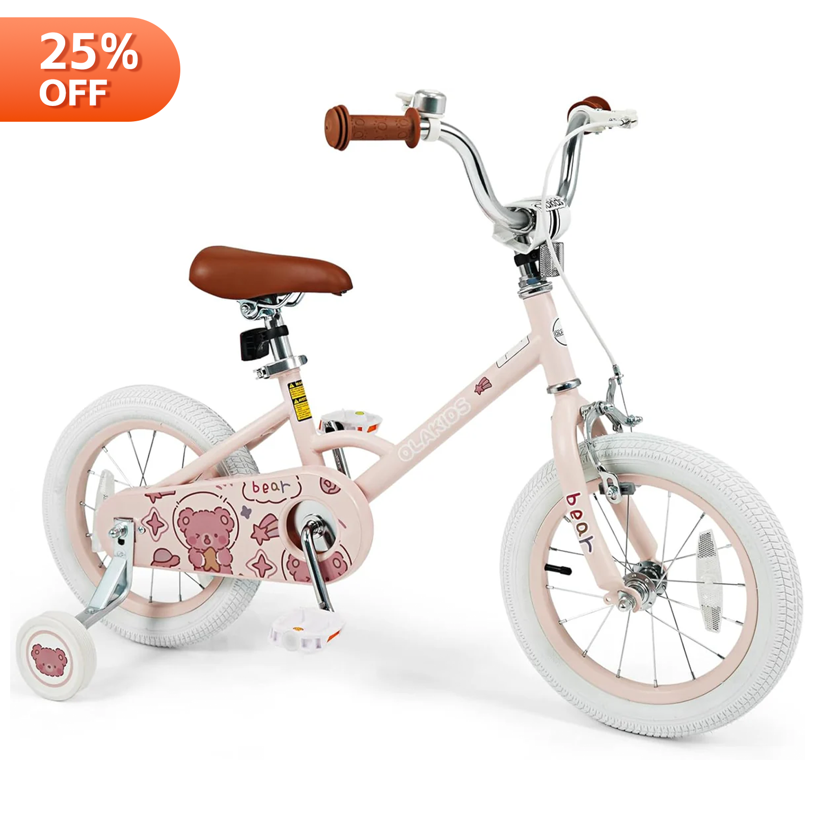 Olakids Kids Bike, 12 14 16 18 Inch Bear Themed Toddlers Bike