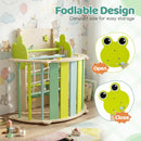 OLAKIDS 13-in-1 Frog Pikler Triangle Set, Foldable Wooden Montessori Climber with Cushion