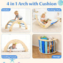Olakids Pikler Triangle Set, 13 in 1 Astronaut Theme Foldable Wooden Montessori Toddler Climbing Toys