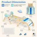 Olakids Pikler Triangle Set, 13 in 1 Astronaut Theme Foldable Wooden Montessori Toddler Climbing Toys