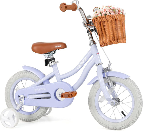 OLAKIDS Kids Bike 12/14/16/18 Inch with Training Wheels & Basket for Ages 3-8  (20 Inch without traninning wheels)