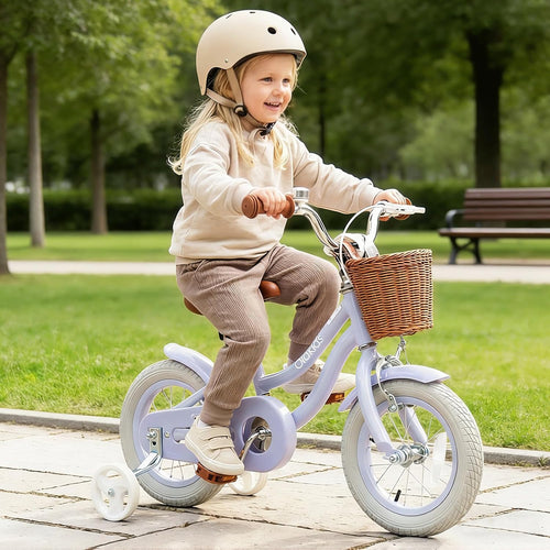 OLAKIDS Kids Bike 12/14/16/18 Inch with Training Wheels & Basket for Ages 3-8  (20 Inch without traninning wheels)