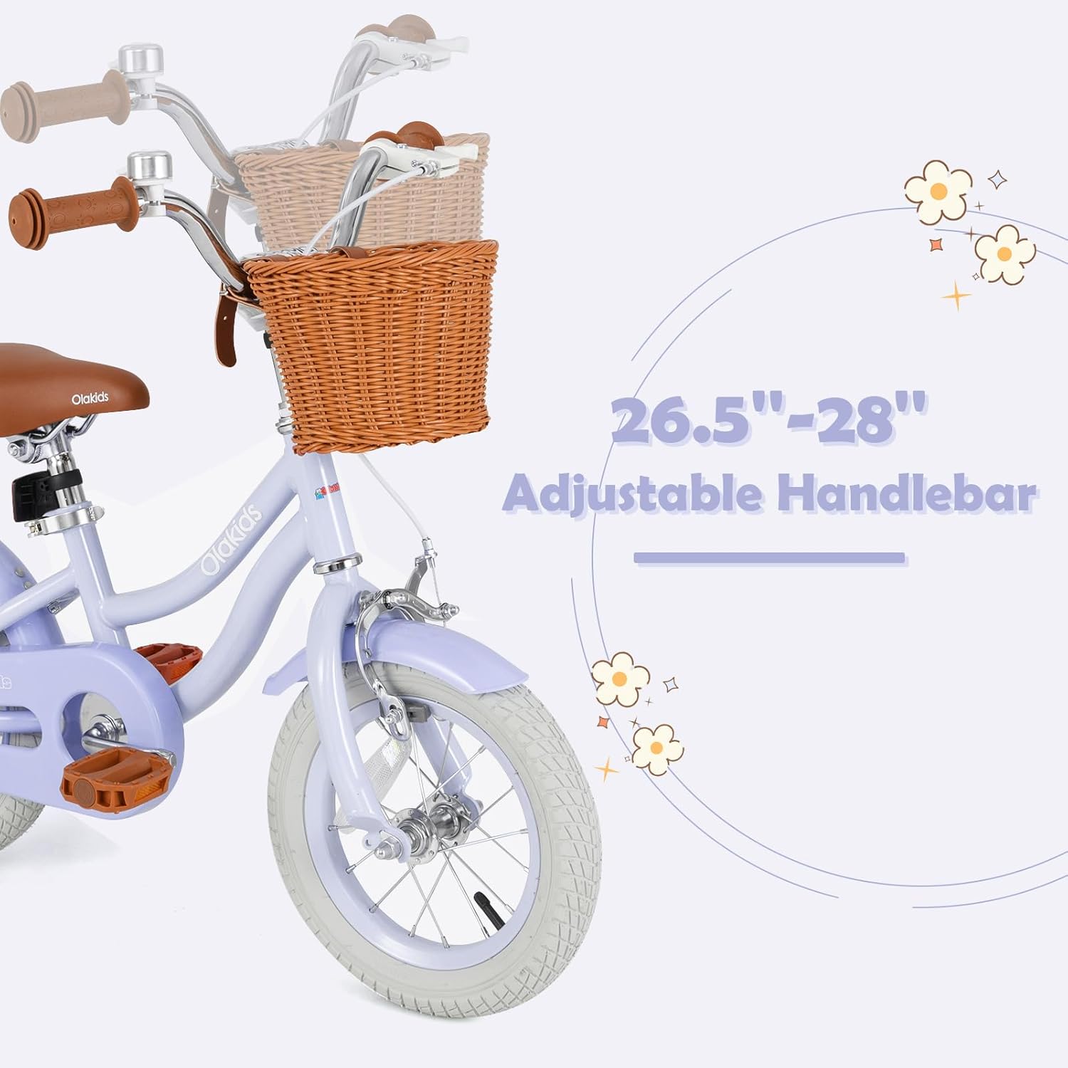 OLAKIDS Kids Bike 12/14/16/18 Inch with Training Wheels & Basket for Ages 3-8  (20 Inch without traninning wheels)