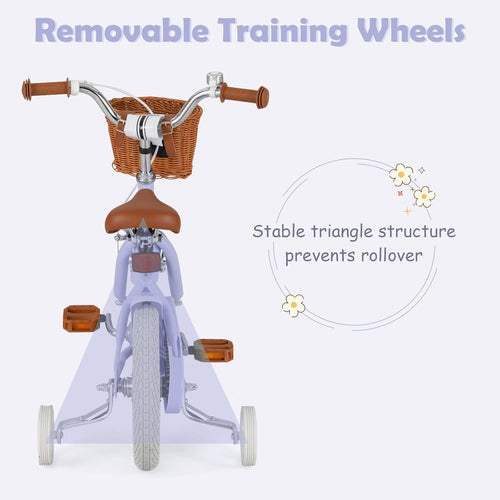 OLAKIDS Kids Bike 12/14/16/18 Inch with Training Wheels & Basket for Ages 3-8  (20 Inch without traninning wheels)
