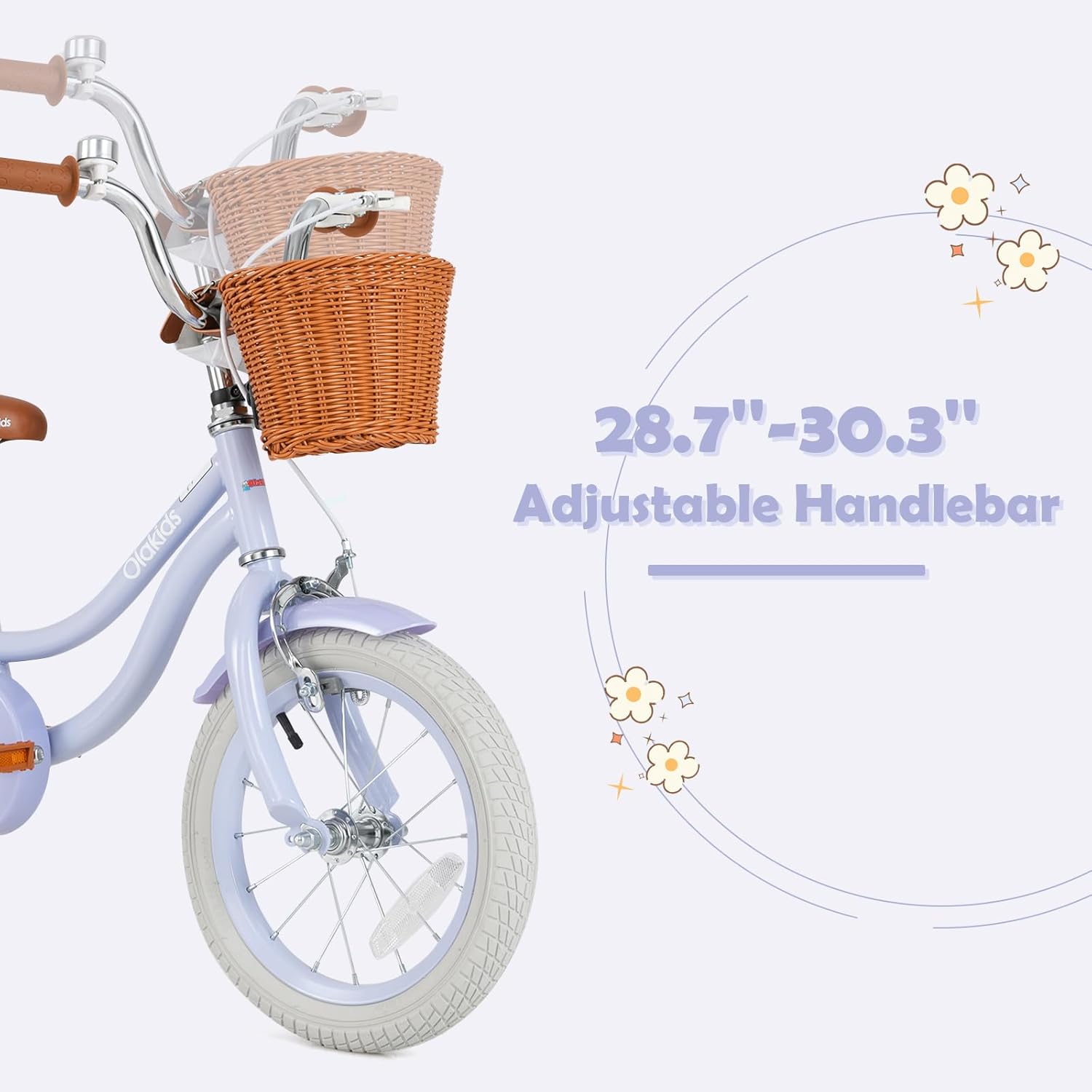 OLAKIDS Kids Bike 12/14/16/18 Inch with Training Wheels & Basket for Ages 3-8  (20 Inch without traninning wheels)