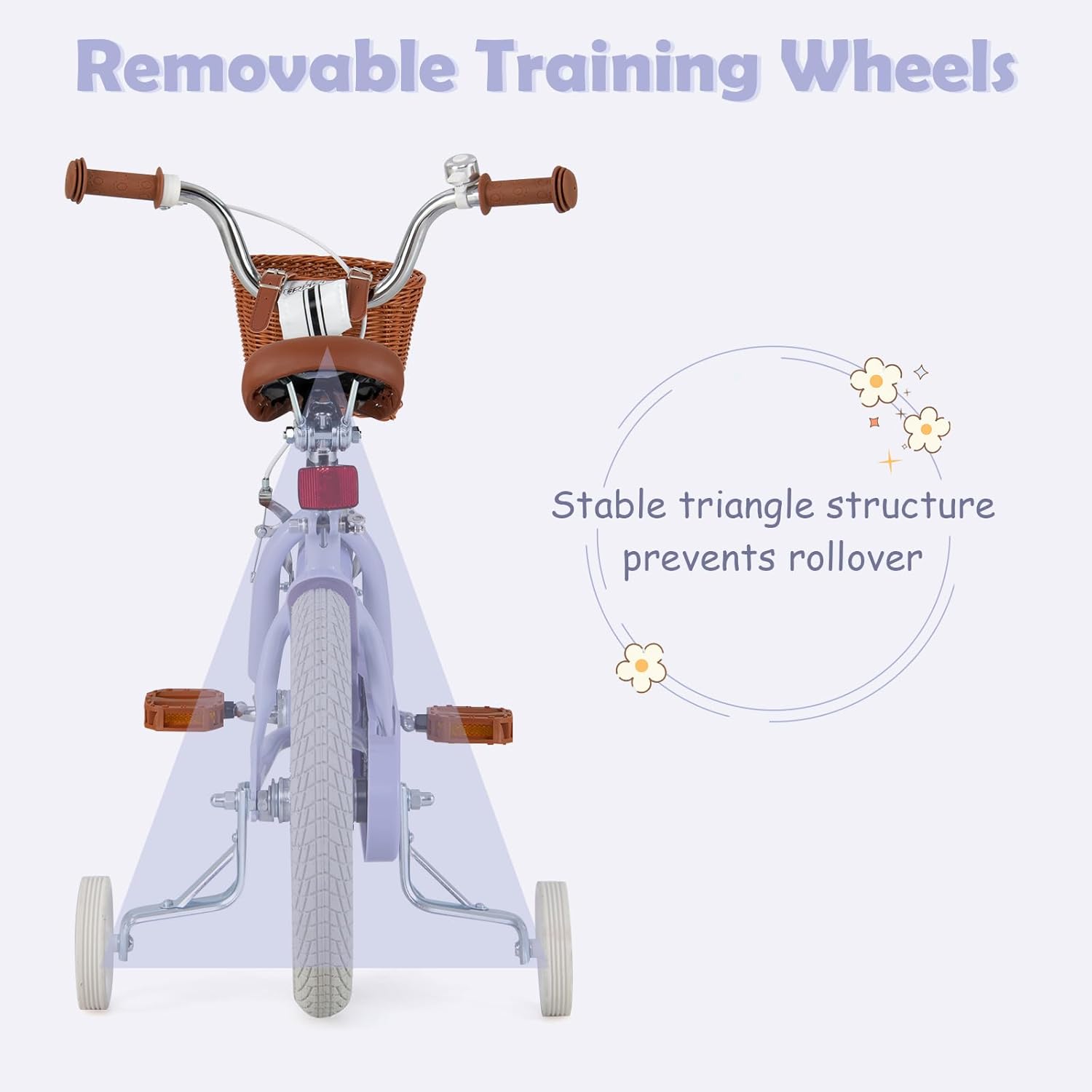 OLAKIDS Kids Bike 12/14/16/18 Inch with Training Wheels & Basket for Ages 3-8  (20 Inch without traninning wheels)