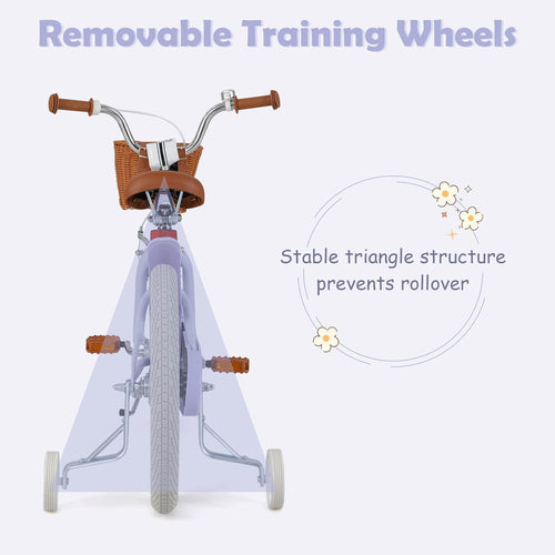 OLAKIDS Kids Bike 12/14/16/18 Inch with Training Wheels & Basket for Ages 3-8  (20 Inch without traninning wheels)
