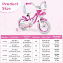 Olakids Kids Bike, 12 14 16 18 20 Inch Mermaid Theme Girls Bicycle with Training Wheels