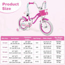 Olakids Kids Bike, 12 14 16 18 20 Inch Mermaid Theme Girls Bicycle with Training Wheels