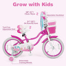 Olakids Kids Bike, 12 14 16 18 20 Inch Mermaid Theme Girls Bicycle with Training Wheels