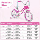 Olakids Kids Bike, 12 14 16 18 20 Inch Mermaid Theme Girls Bicycle with Training Wheels