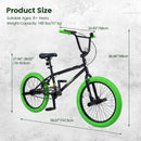 Olakids 20" Kids BMX Bike with 4 Pegs for Boys & Girls, Freestyle Bicycle with Adjustable Seat