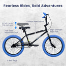 Olakids 20" Kids BMX Bike with 4 Pegs for Boys & Girls, Freestyle Bicycle with Adjustable Seat