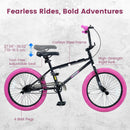 Olakids 20" Kids BMX Bike with 4 Pegs for Boys & Girls, Freestyle Bicycle with Adjustable Seat
