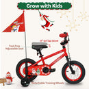 OLAKIDS Christmas Theme Kids Bike 12/14/16/18 Inch with Training Wheels & Music Box