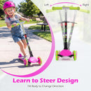 OLAKIDS 3-Wheel Kids Scooter, LED Wheels, Adjustable Handlebar, Lean-to-Steer, Rear Brake, Anti-Slip Deck, Ages 2-5