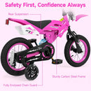 Olakids 12/16 Inch Motorcycle Kids BMX Bike with Light Training Wheels & Suspension