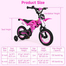 Olakids 12/16 Inch Motorcycle Kids BMX Bike with Light Training Wheels & Suspension
