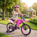 Olakids 12/16 Inch Motorcycle Kids BMX Bike with Light Training Wheels & Suspension