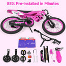 Olakids 12/16 Inch Motorcycle Kids BMX Bike with Light Training Wheels & Suspension