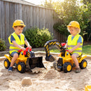 OLAKIDS 3-in-1 Ride On Excavator & Bulldozer, Construction Vehicles for Toddlers Boys and Girls