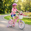Olakids Kids Bike, 12 14 16 18 Inch Sweet Heart Theme Girls Bicycle with Training Wheels