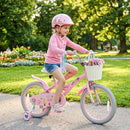 Olakids Kids Bike, 12 14 16 18 Inch Sweet Heart Theme Girls Bicycle with Training Wheels