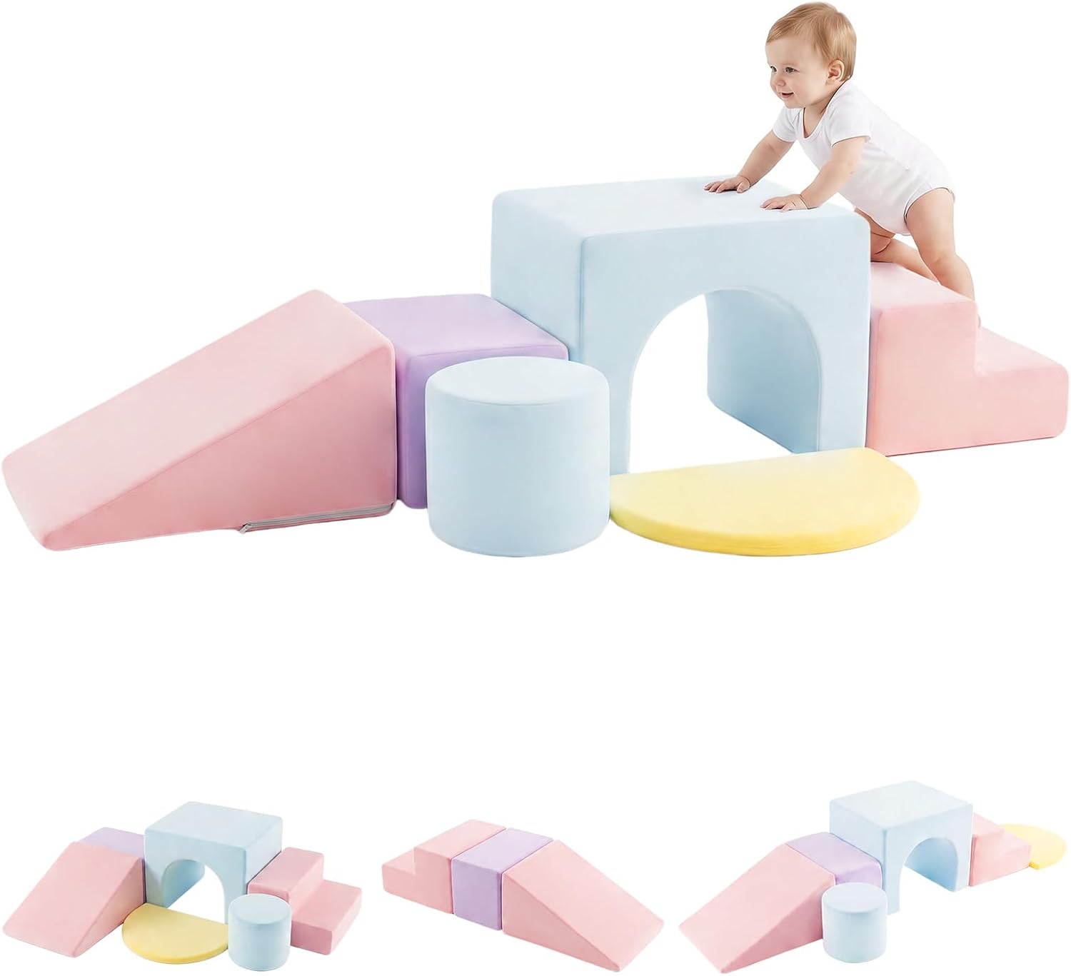 Olakids Toddler Climbing Toys Indoor, 6 PCS Foam Climbing Blocks