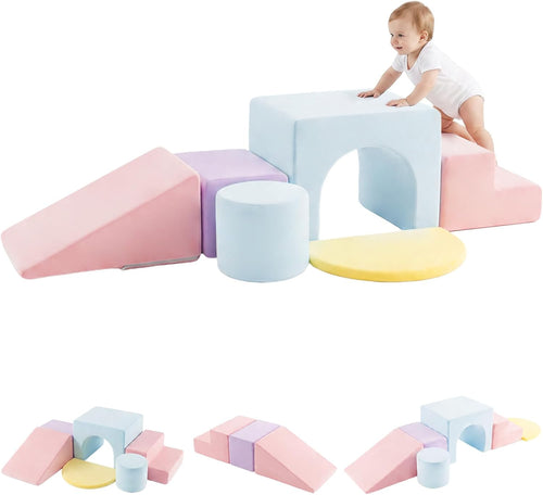 Olakids Toddler Climbing Toys Indoor, 6 PCS Foam Climbing Blocks