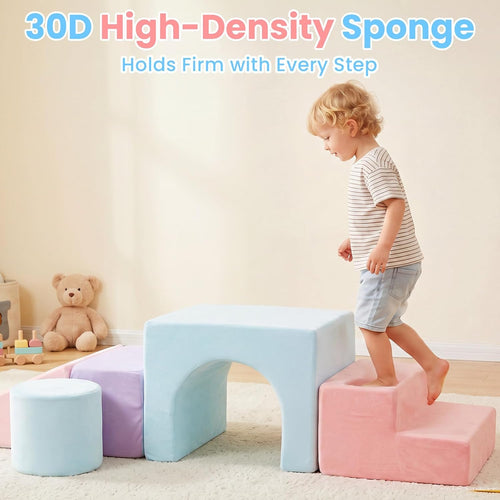 Olakids Toddler Climbing Toys Indoor, 6 PCS Foam Climbing Blocks