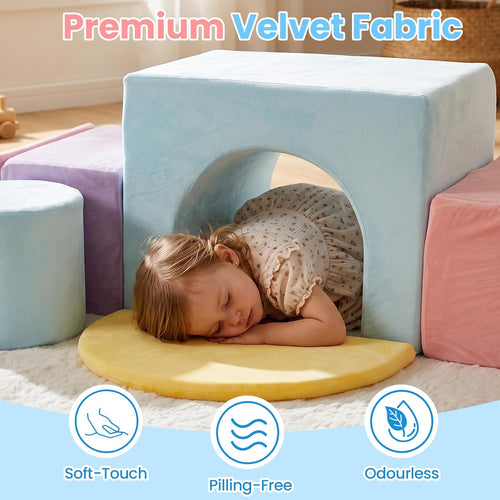 Olakids Toddler Climbing Toys Indoor, 6 PCS Foam Climbing Blocks