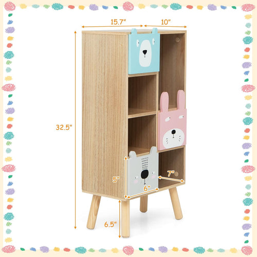 OLAKIDS Kids Bookcase Toy Storage Organizer Wooden Bookshelf for Toddlers Classroom Nursery Playroom