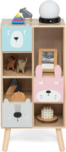 OLAKIDS Kids Bookcase Toy Storage Organizer Wooden Bookshelf for Toddlers Classroom Nursery Playroom